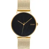 JOOP! Damenuhr Edelstahl goldfarben mit JOOP! Schriftzug mit Milanaisearmband 2033714