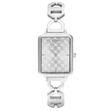 JOOP! Damenuhr Edelstahl Kettenarmband Zifferblatt rechteckig silberfarben 2036591