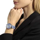 JOOP! Damenuhr Edelstahl silberfarben mit hellblauem Lederarmband 2035663