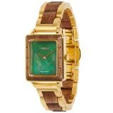 Laimer Holzuhr Damenuhr Olena mit grünem Perlmutt Zifferblatt 0189