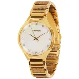 Laimer Holzuhr Damenuhr Pam Eichenholz Edelstahl Goldfarben Perlmutt 0199