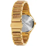 Laimer Holzuhr Damenuhr Pam Eichenholz Edelstahl Goldfarben Perlmutt 0199