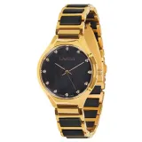 Laimer Holzuhr Damenuhr PAOLA Leadholz und Edelstahl goldfarben 0198