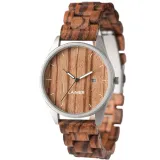 Laimer Holzuhr Ulli mit Edelstahlgehäuse und Zebranoholz Armband