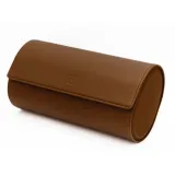 Paul Design 3er Travel Etui Reiseetui Uhrentasche aus braunen Leder für 3 Uhren
