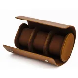 Paul Design 3er Travel Etui Reiseetui Uhrentasche aus braunen Leder für 3 Uhren