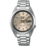 Seiko 5 Sports Automatik midsize Everyday Carry Edelstahl silberfarben champagne SRPK91K1