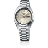 Seiko 5 Sports Automatik midsize Everyday Carry Edelstahl silberfarben champagne SRPK91K1