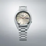 Seiko 5 Sports Automatik midsize Everyday Carry Edelstahl silberfarben champagne SRPK91K1