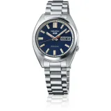 Seiko 5 Sports Automatikuhr midsize Everyday Carry Edelstahl silberfarben blau SRPK87K1