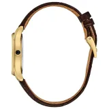 Seiko Damenuhr mit Saphirglas goldfarben Lederband braun SWR072P1