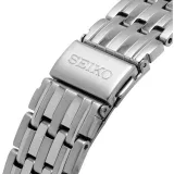 Seiko Herrenuhr Dress silberfarben beige mit Saphirglas und Edelstahlband SRK047P1