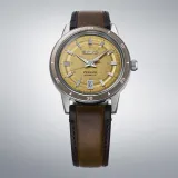 Seiko Herrenuhr Presage Automatic Style 60s honiggelb Lederband braun SRPL75J1