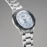 Seiko Herrenuhr Presage Style 60s Automatik Limited Edition silberfarben hellblau SRPL19J1