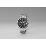 Seiko Herrenuhr Sport Chronograph schwarz silberfarben mit Saphirglas SSB447P1