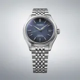 Seiko Presage Automatik Armbanduhr silberfarben mit blauen Zifferblatt Ai-iro SPB525J1
