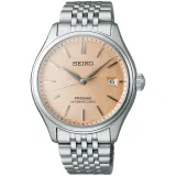 Seiko Presage Automatikuhr Araigaki silberfarben mit apricot altrosa Zifferblatt SPB467J1