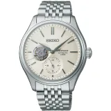 Seiko Presage Automatikuhr Shiro-iro silberfarben creme Open Heart SPB469J1