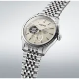 Seiko Presage Automatikuhr Shiro-iro silberfarben creme Open Heart SPB469J1