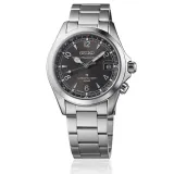 Seiko Prospex Land Alpinist Automatikuhr silberfarben schwarz Edelstahlband SPB505J1