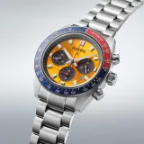 Seiko Prospex Speedtimer Pogue Solar Chronograph silberfarben orange blau rot SSC947P1