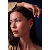 SIF JAKOBS Ohrringe Stecker Ellisse Due Piccolo 925er Silber vergoldet lang mit weissen Zirkonias SJ-E2308-CZ-YG