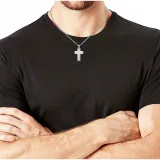 s.Oliver Herrenhalskette mit Anhänger Kreuz silberfarben 2024253