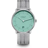 STERNGLAS Armbanduhr NAOS türkis mit Metallband S01-NA37-ME08