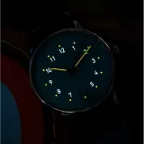 STERNGLAS Automatikuhr LUMATIK hellblau Lederband schwarz S02-LM17-PR07