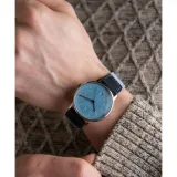 STERNGLAS Automatikuhr LUMATIK hellblau Nylonband blau S02-LM17-NY05