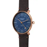 STERNGLAS Hamburg Automatik Armbanduhr dunkelblau bronze S02-HH27-VI17