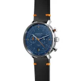 STERNGLAS Hamburg Chrono Mecha Quarz Edition Küste blau mit Lederband S01-HC06-EB05