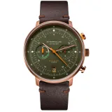 STERNGLAS Hamburg Chronograph Mecha Quarz Werk Bronze olive Lederband S01-HC35-VI17