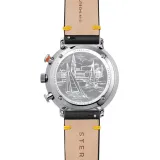 STERNGLAS Hamburg Chronograph Mecha Quarz Werk Lederband schwarz gelb S01-HC36-VI22