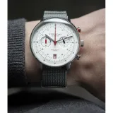 STERNGLAS Hamburg Chronograph Mecha Quarz Werk Nylonband grau S01-HC10-FI04