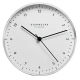 STERNGLAS Wanduhr Zirkel Quarz weiss silberfarben S14-001