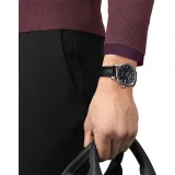 Tissot Automatikuhr Le Locle Power 80 silberfarben schwarz Lederband T006.407.16.053.00