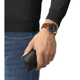 Tissot Automatikuhr PR516 Powermatic 80 midsize 38mm Lederband braun T149.407.16.051.00