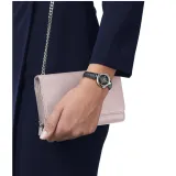 Tissot Damenuhr Desir 28 mm silberfarben mit graphitfarbenen Lederband T152.010.16.038.00