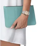 Tissot Damenuhr PRX Powermatic 80 silberfarben18K Rosegold Lünette T931.207.41.111.00