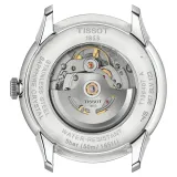 Tissot Herrenuhr Chemin des Tourelles Powermatic 80 blau Lederband braun T1394071604100