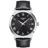Tissot Herrenuhr Classic Dream silberfarben schwarz mit Lederband T129.410.16.053.00