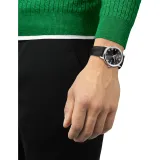 Tissot Herrenuhr Classic Dream silberfarben schwarz mit Lederband T129.410.16.053.00