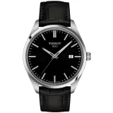Tissot Herrenuhr PR100 Quarz silberfarben schwarz mit Lederband T150.410.16.051.00