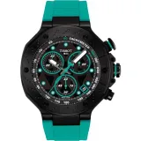 Tissot Herrenuhr T-Race Chronograph Quarz schwarz türkis T141.417.37.051.01