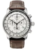 Zeppelin 100 Jahre Herrenuhr Chronograph silberfarben braun 7680-1