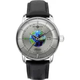 Zeppelin Herrenuhr Atlantic GMT Automatik mit schwarzem Lederband 8468-1