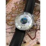 Zeppelin Herrenuhr Atlantic GMT Automatik mit schwarzem Lederband 8468-1