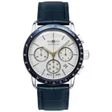 Zeppelin New York Herrenuhr Quarz Chronograph Lederband dunkelblau 8878-1