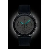 Zeppelin New York Herrenuhr Quarz Chronograph Lederband dunkelblau 8878-1